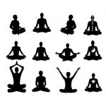  Illustration Basic Meditation Poses Stock Photo