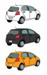 Set Of Small Car Ecocar Or Citycar Stock Photo