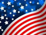 American Flag Banner Means States America And Stars
 Stock Photo