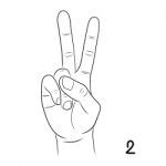 Sign Language,number 2 Stock Photo