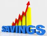 Increase Savings Means Progress Report And Advance Stock Photo