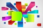 multicolored cube background Stock Photo