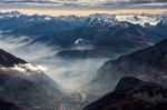 View From Monte Bianco (mont Blanc) Valle D'aosta Italy Stock Photo