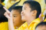 Primary Students Visit The Zoo, In The Jul 27, 2016. Bangkok Thailand Stock Photo