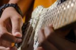 Solo Guitar, Guitar Player Stock Photo