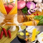 Healthy Vegetarian Vegan Food Collage Stock Photo