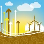 Wind Power Indicates Renewable Resource And Electricity Stock Photo