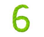 Number Six Made Of Leaves Stock Photo