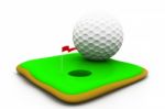 Golf Ball And Hole Stock Photo