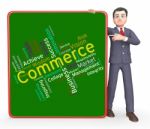 Commerce Words Represents Ecommerce Buy And Buying Stock Photo