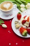 Valentine's Day Sweets Setup Stock Photo