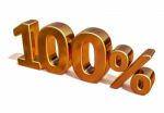 3d Gold 100 Hundred Percent Discount Sign Stock Photo