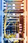 Fiber Optic With Servers In A Technology Data Center Stock Photo