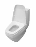 Rectangle Ceramic Toilet Bowl On White Background Stock Photo