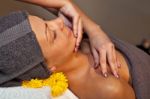 Facial Massage At Spa Salon Stock Photo