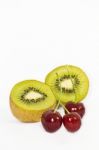 Kiwi And Cherry Stock Photo