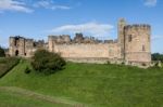 View Of The Castle In Alnwick Stock Photo