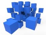 Exploded Blocks Showing Unorganized Puzzle Stock Photo