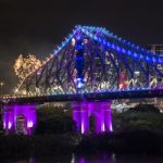 Story Bridge On New Years Eve 2016 In Brisbane Stock Photo