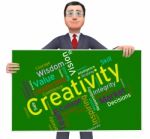 Creativity Words Means Vision Design And Conception Stock Photo