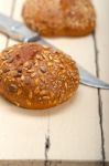 Organic Bread Over Rustic Table Stock Photo