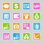 Finance And Money  Sticker Icon Set Stock Photo