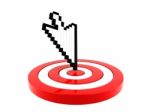 Arrow Cursor Pointing At Target Stock Photo