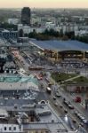 View Down Marszalkowska Street Near Centrum Tram Station In Wars Stock Photo