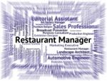 Restaurant Manager Representing Executive Overseer And Managers Stock Photo