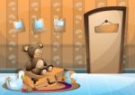 Cartoon  Illustration Interior Kid Room With Separated Layers Stock Photo