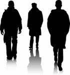 Silhouette Fashion Men Stock Photo