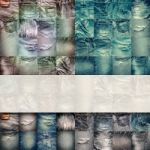 Collage Set Of Jeans Background With Blank For Text Stock Photo