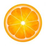 Slice Of Orange Painting Illustration Isolated On White Background Stock Photo