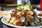 Spaghetti With Clams Stock Photo