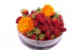 Bowl Of Strawberries Stock Photo