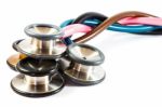 Twist Colorful Stethoscopes Stock Photo