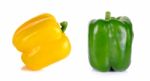 Yellow And Green Paprika Isolated On The White Background Stock Photo