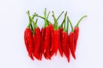 Red Chili Pepper On A White Background Stock Photo