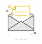 Thin Line Icons, Envelope Stock Photo