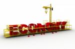 Economy Under Construction Icon Symbol Stock Photo