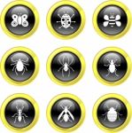 Bug Icon Set Stock Photo