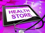 Health Store Indicates Preventive Medicine And Checkout Stock Photo