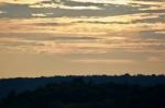 Beautiful Background With A Sunset And The Forest Stock Photo