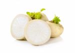 Mini White Turnips Isolated On White Background Stock Photo