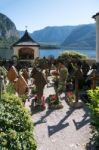 Well Kept Graveyard At The Maria Hilf Pilgrimage Church In Halls Stock Photo