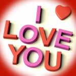 I Love You Text With Heart Stock Photo