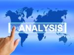 Analysis Map Indicates Internet Or Worldwide Data Analyzing Stock Photo