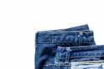 Jeans On White Background Stock Photo