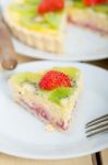 Kiwi And Strawberry Pie Tart Stock Photo