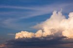 White Clouds Close Up In Blue Sky Stock Photo